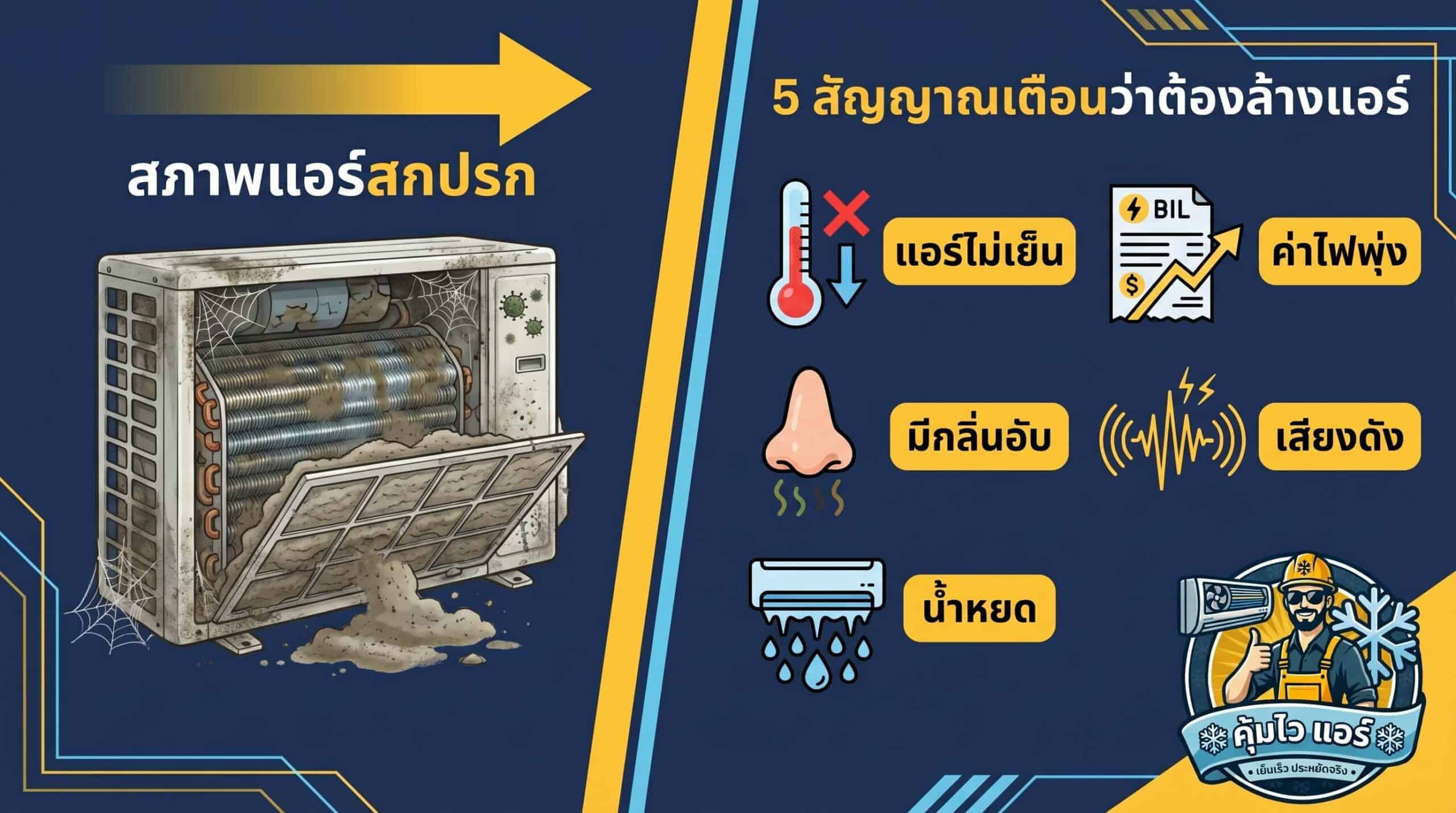 5 สัญญาณเตือนที่บอกว่าแอร์ต้องการการล้างแอร์