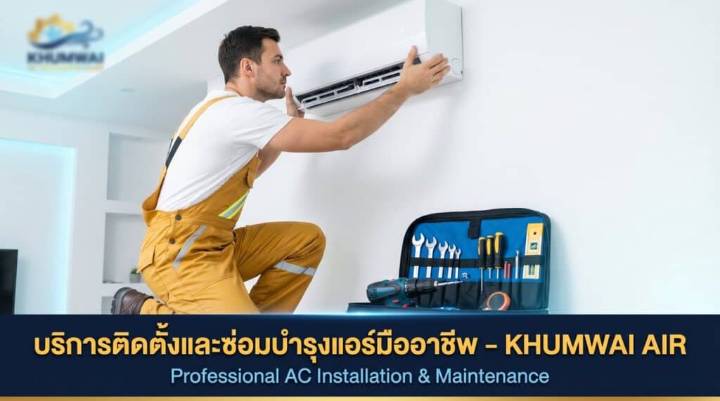 Technician installing air conditioner unit for optimal cooling performance.