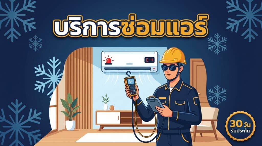 Professional air conditioner repair service by คุ้มไว แอร์, ensuring efficient cooling and maintenan.