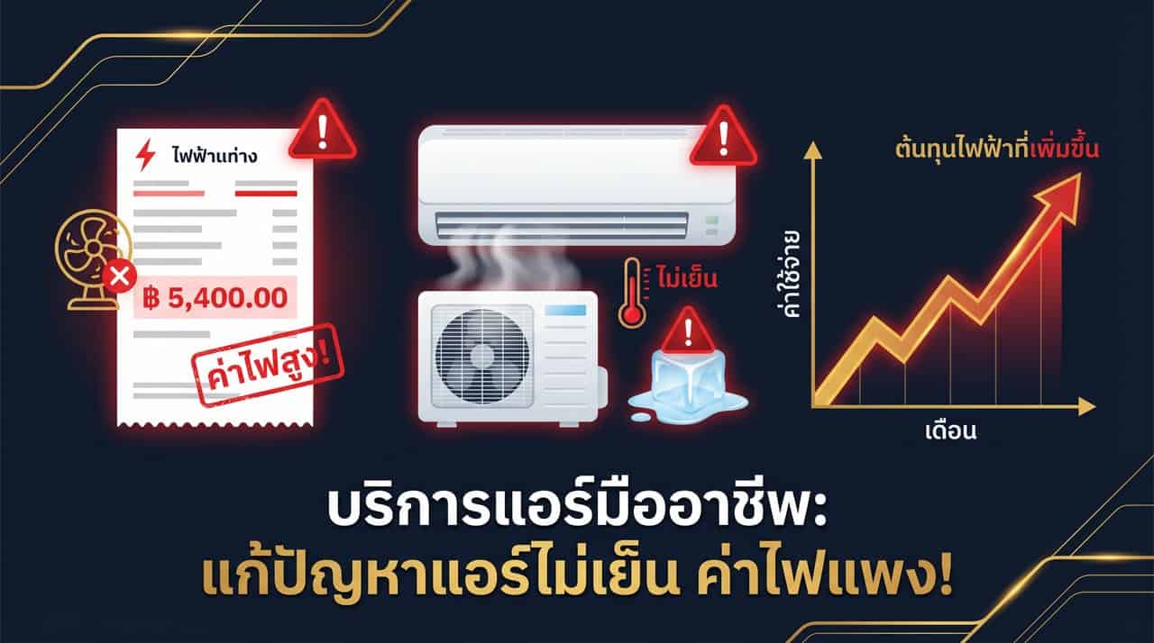 ค่าไฟแพงขึ้นผิดปกติ สัญญาณแอร์น้ำยาหมดหรือรั่ว