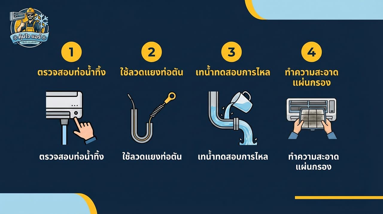 วิธีแก้ปัญหาแอร์น้ำหยดเบื้องต้นด้วยตัวเอง