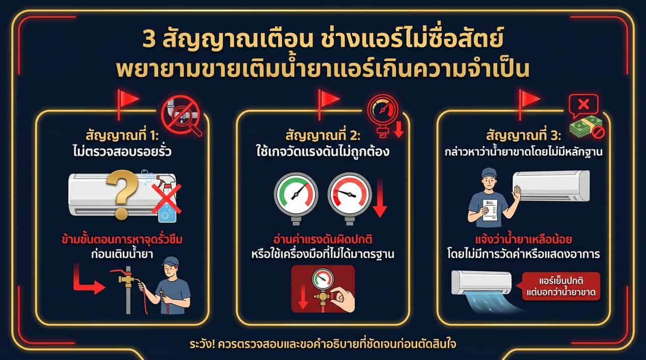 3 สัญญาณเตือนช่างแอร์ไม่ซื่อสัตย์